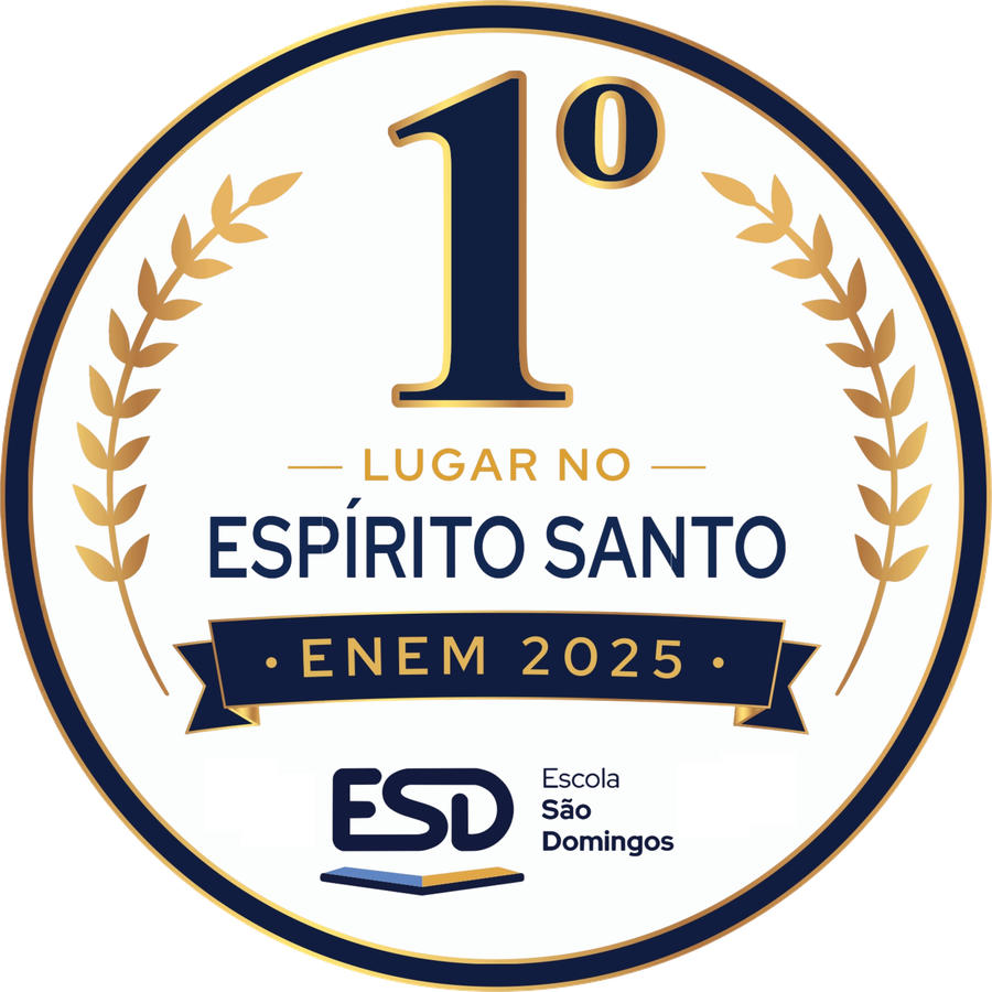 Selo 1º lugar no Espírito Santo — Enem 2025 — Escola São Domingos